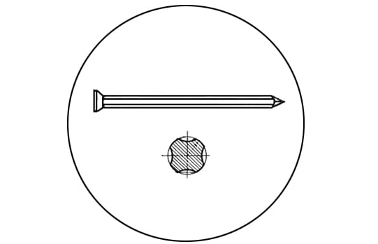 Цвяхи будівельні, жолобчастий стрижень 3.4х70 мм, без покриття